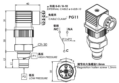 80系列壓差開關(guān)圖片尺寸